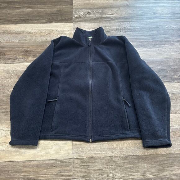LL Bean Polartec‎ Navy Blue Mens L Eco-Engineering Mock Neck Hikercore Jacket - Picture 1 of 10